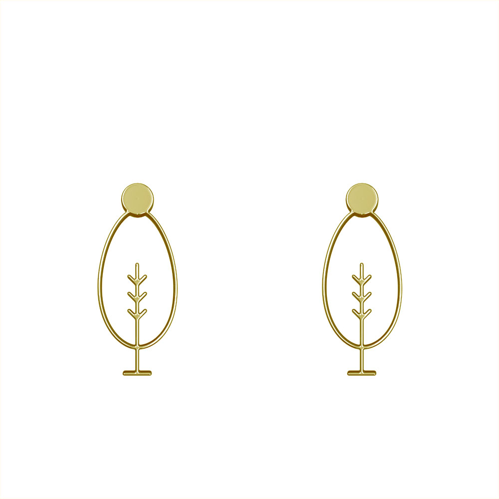 گوشواره طلا 18 عیار زنانه مدوپد مدل درخت کد GA1-15767