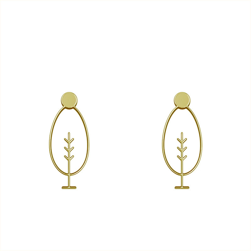 گوشواره طلا 18 عیار زنانه مدوپد مدل درخت کد GA1-15767