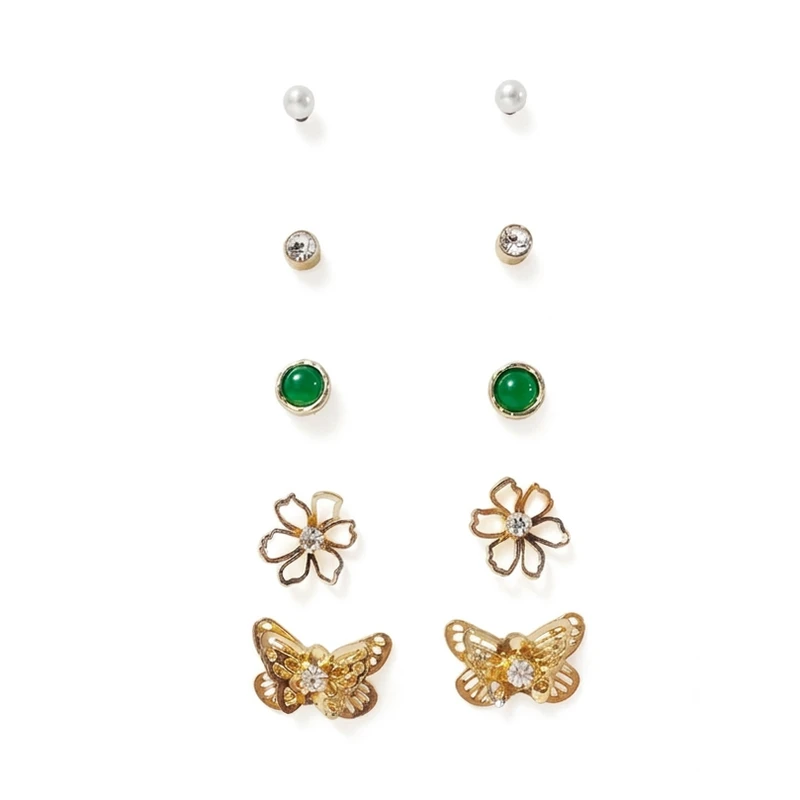 گوشواره زنانه میخی مدل L-ER-8481 بسته 5 عددی