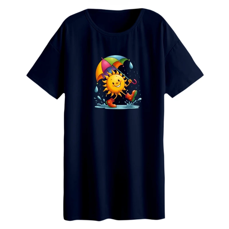 تی شرت لانگ آستین کوتاه زنانه مدل خورشید کد 01