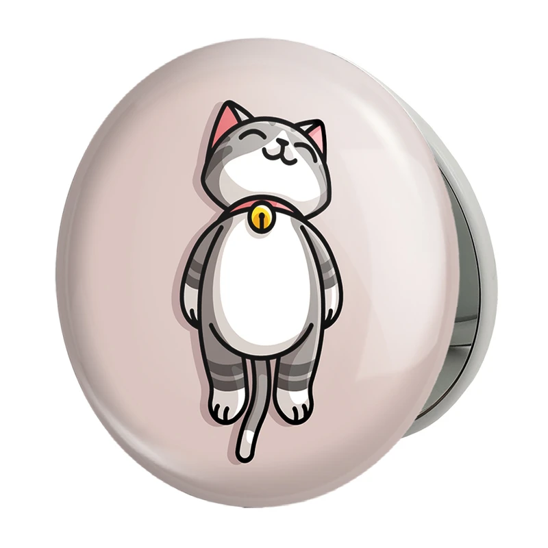 آینه جیبی خندالو طرح حیوانات بامزه گربه مدل تاشو کد 28384 