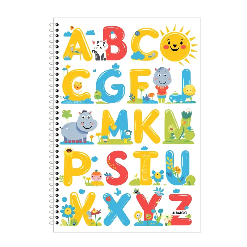 دفتر زبان 100 برگ آلبالو طرح فانتزی کد 2346