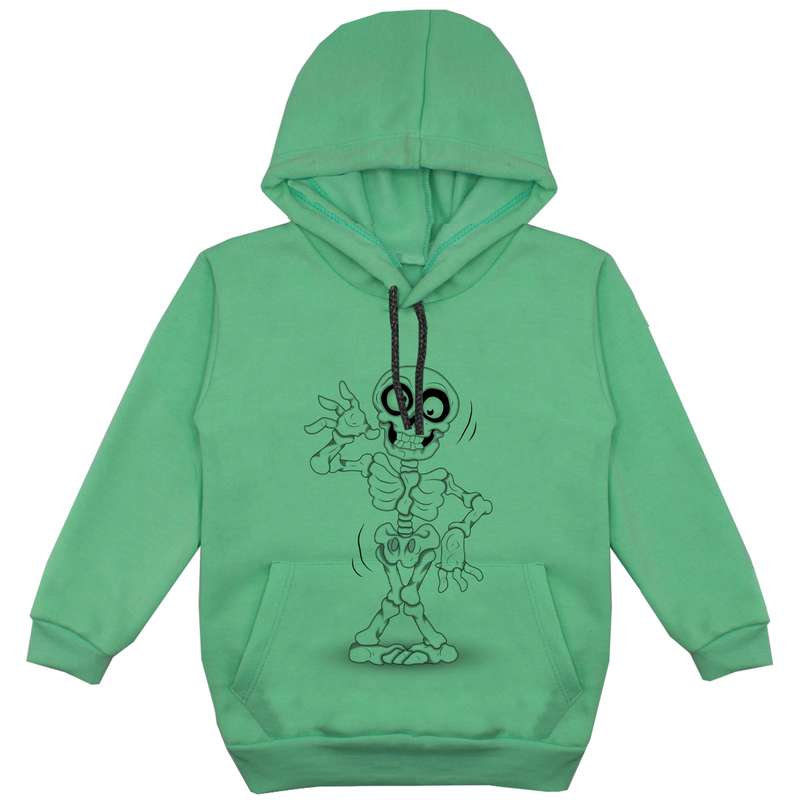 هودی پسرانه مدل اسکلت F32 رنگ سبز