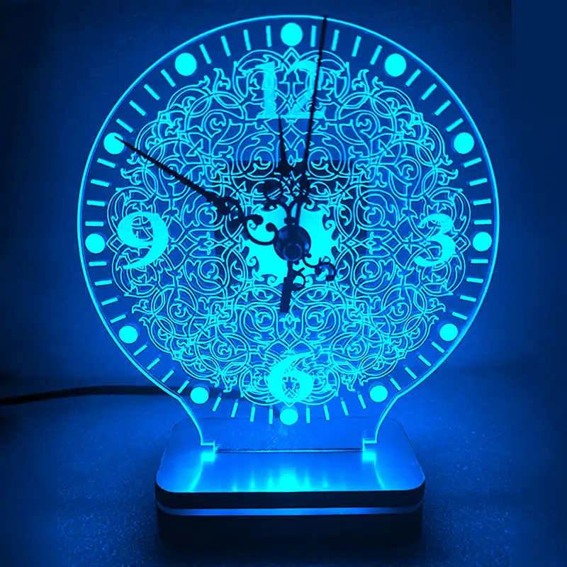 چراغ خواب طرح اسلیمی مدل ساعت رومیزی