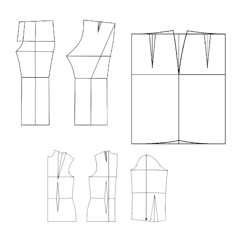 الگو خیاطی بالاتنه و آستین, شلوار و دامن زنانه متد مولر مدل 03 سایز 36 تا 52
