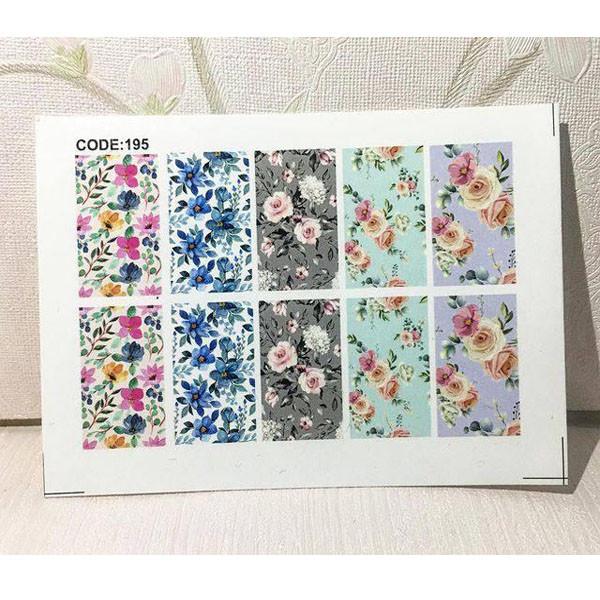 استیکر طراحی ناخن مدل گل گلی کد C195