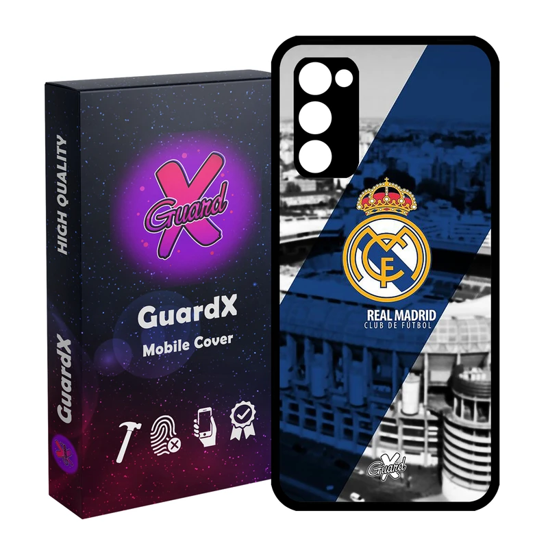 کاور گارد ایکس طرح Real Madrid مدل Glass10054 مناسب برای گوشی موبایل سامسونگ Galaxy S20 FE