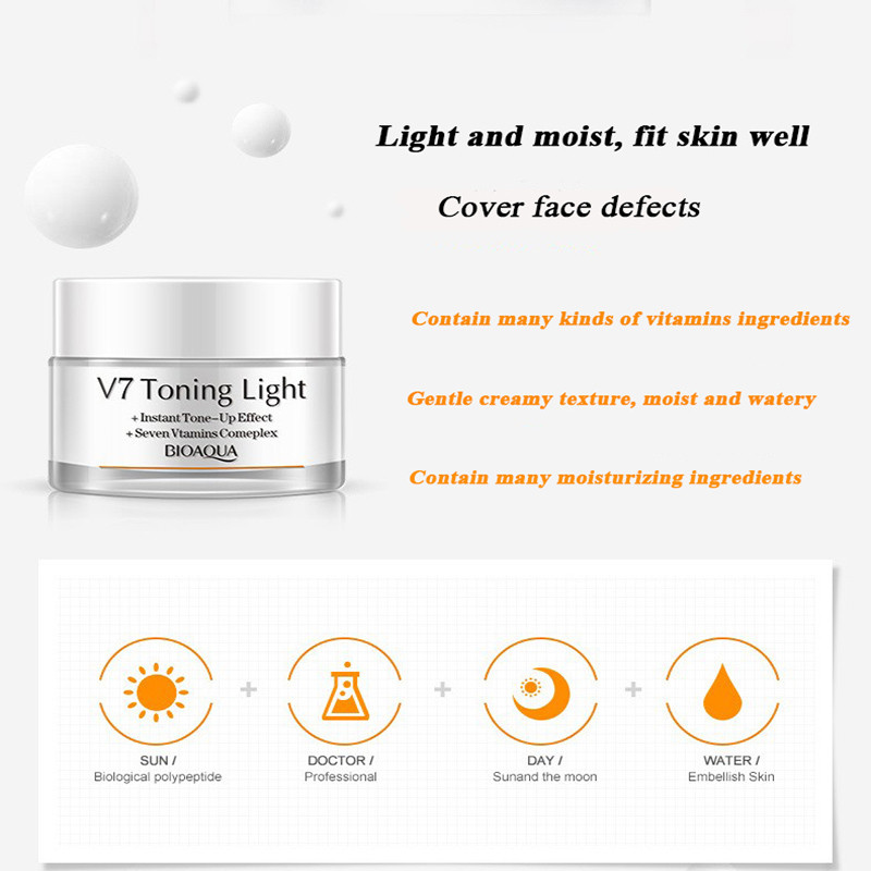 کرم روشن کننده بایو آکوا مدل ویتامینه V7 حجم 50 میلی لیتر