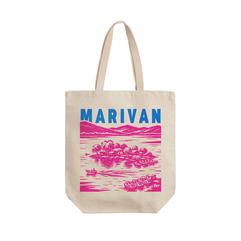 ساک خرید ترمه طراحان ایده مدل نماد دریاچه زریوار مریوان کد map0087 - L