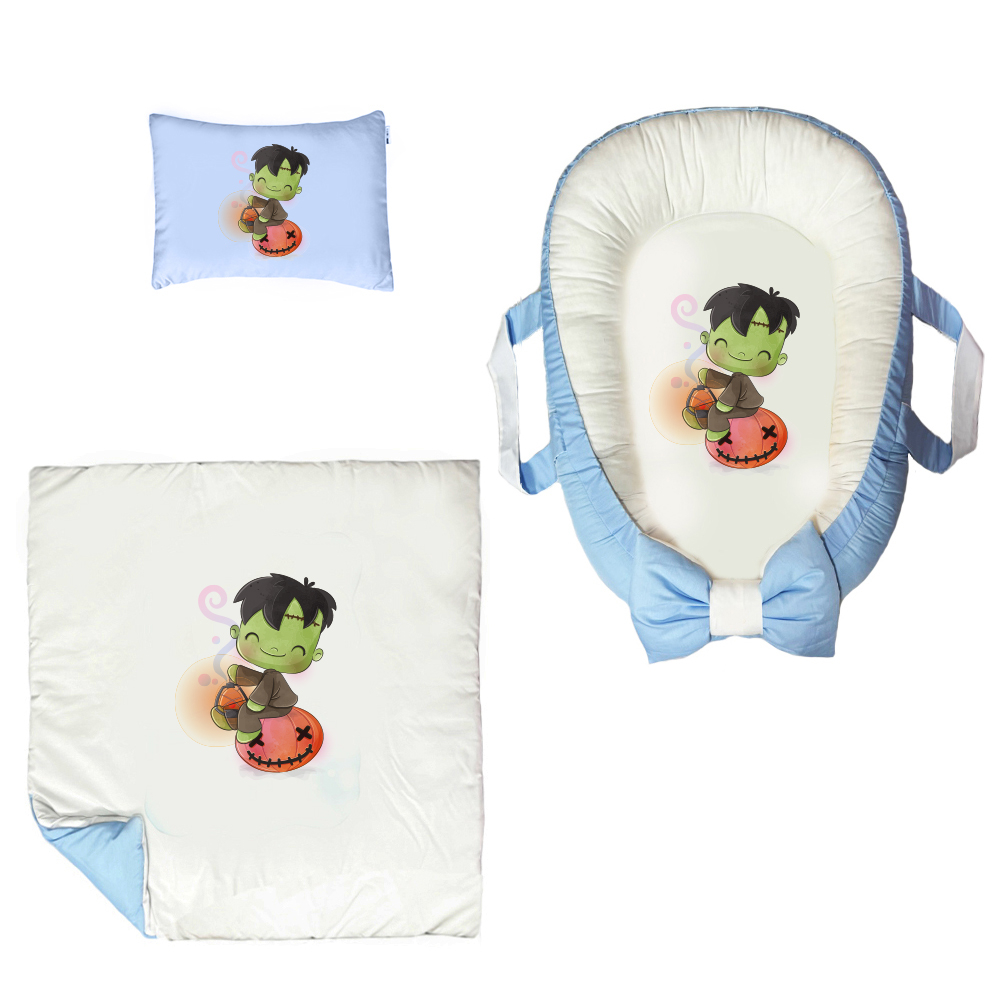 سرویس خواب سه تکه نوزاد مدل گارد محافظ دار طرح پسرکوچولو کد 047