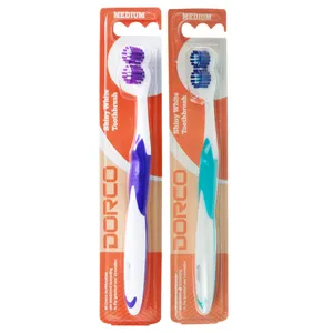 مسواک دورکو مدل Shiny White با برس متوسط مجموعه 2 عددی