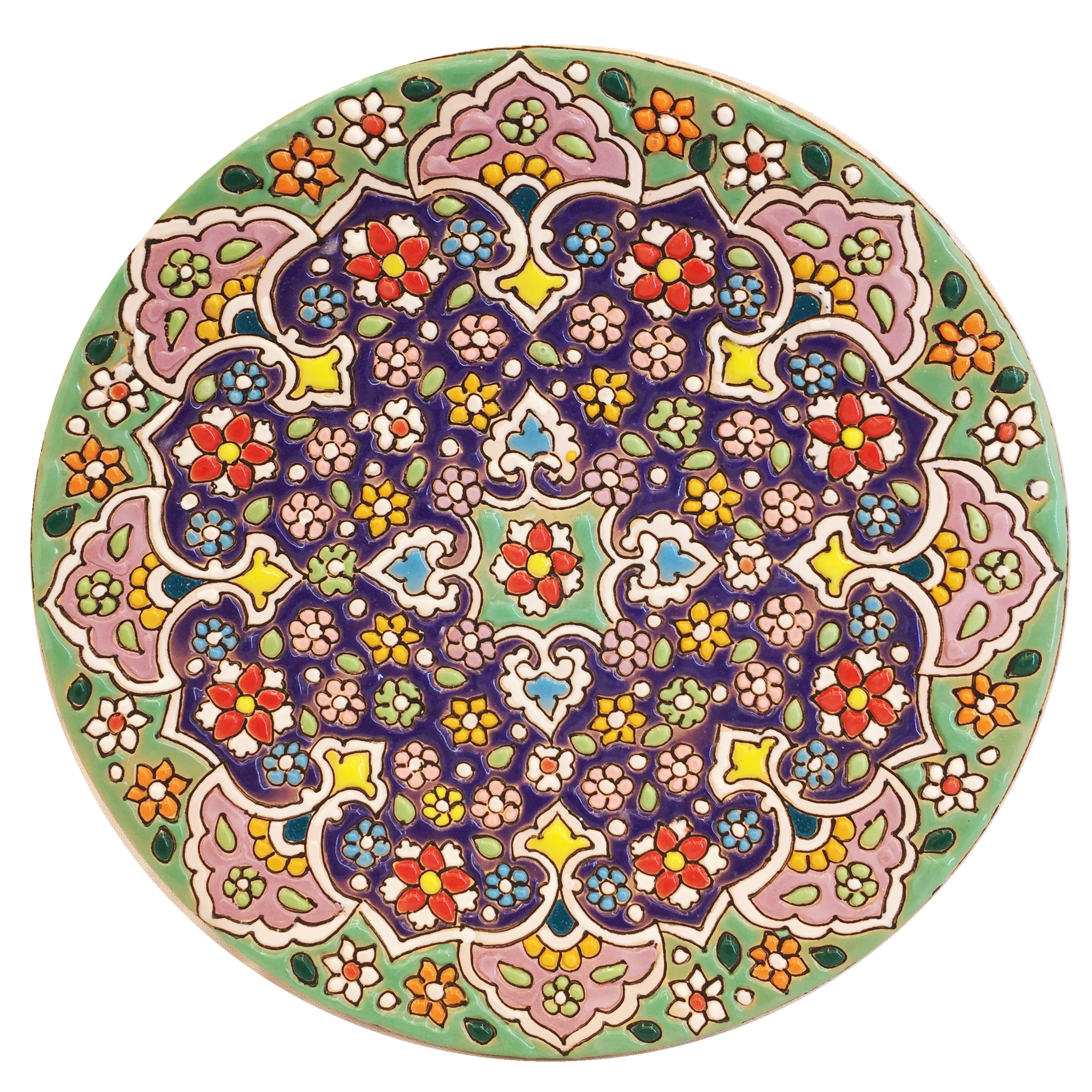 بشقاب میناکاری سفالی زمانیان کد ZMN15044