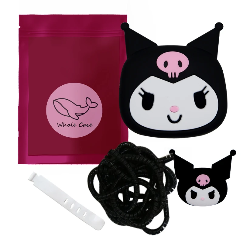 محافظ شارژر دیواری وال کیس مدل Kuromi مناسب برای شارژر ۲۰ وات ۳ پین اپل مجموعه ۴ عددی