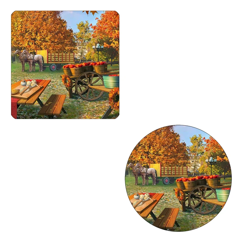 مگنت طرح صبح روستا کد M1 به همراه زیر لیوانی