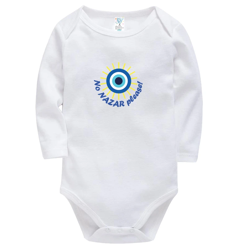 بادی آستین بلند نوزادی نیل کوک مدل NO Nazar