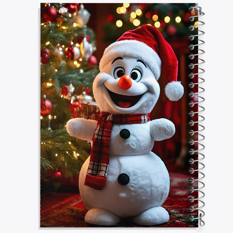 دفتر ژورنال نویسی 50 برگ خندالو مدل نقطه ای طرح الاف و کریسمس کد F8394