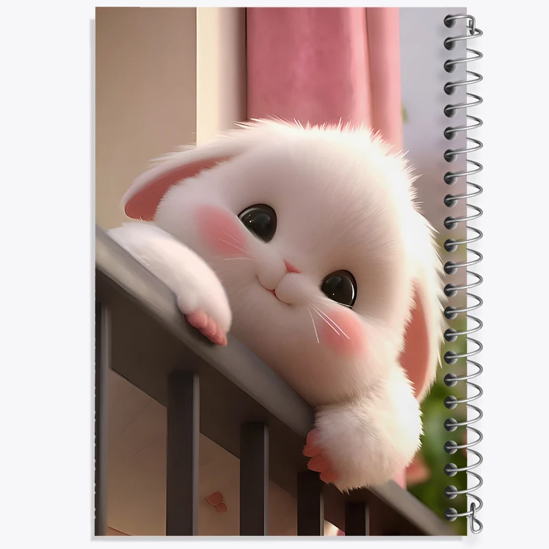 دفتر ژورنال نویسی 50 برگ خندالو مدل نقطه ای طرح خرگوش کیوت کد F6694