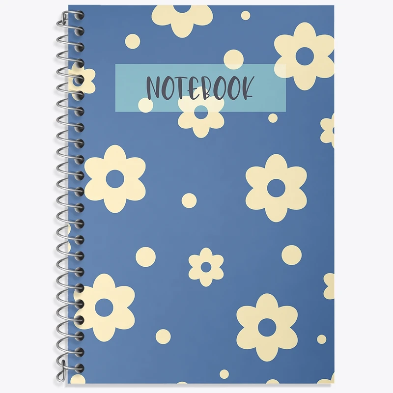 دفتر زبان 50 برگ خندالو مدل دو خط طرح گل گلی کد N187