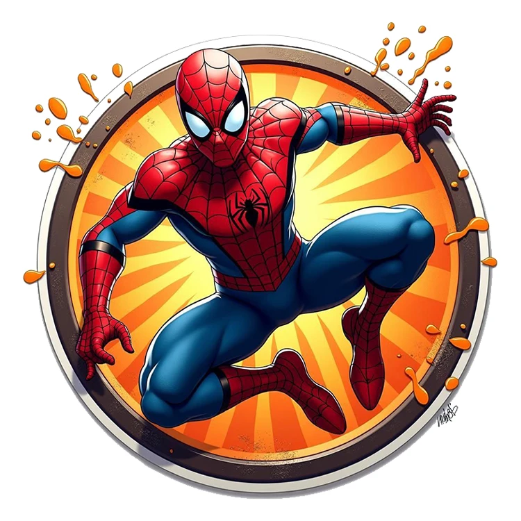 استیکر پارچه و لباس پاد آفرین مدل مرد عنکبوتی کد 1678