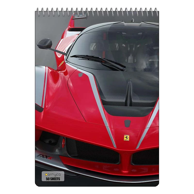 دفتر نقاشی 50 برگ سیمی کارنیکا طرح فراری Ferrari کد 59998