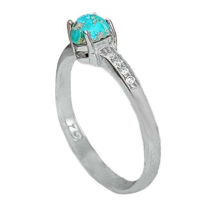 انگشتر نقره زنانه مدل فیروزه نیشابور FW3061