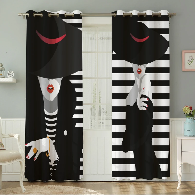 پرده نیروانا طرح چهره  مدل هازان کد 4723 سایز 140×280 سانتی متر