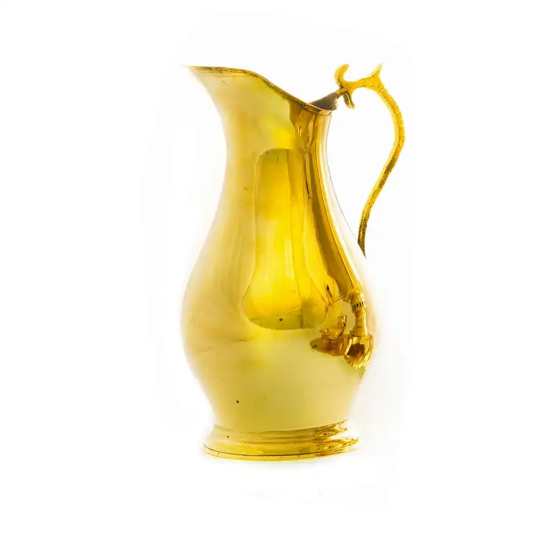 سرویس سماور ذغالی 5 پارچه برنجی مدل عدسی شیاردار کد H-1266