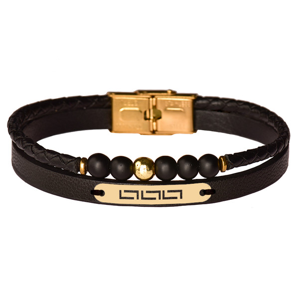 دستبند طلا 18 عیار مردانه کرابو مدل Kr102310