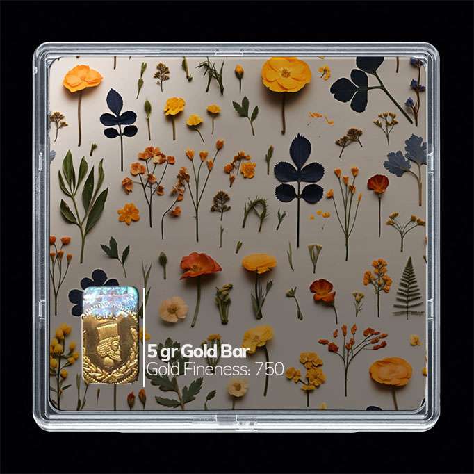 شمش طلا 18 عیار مدوپد مدل گل کد SG10454