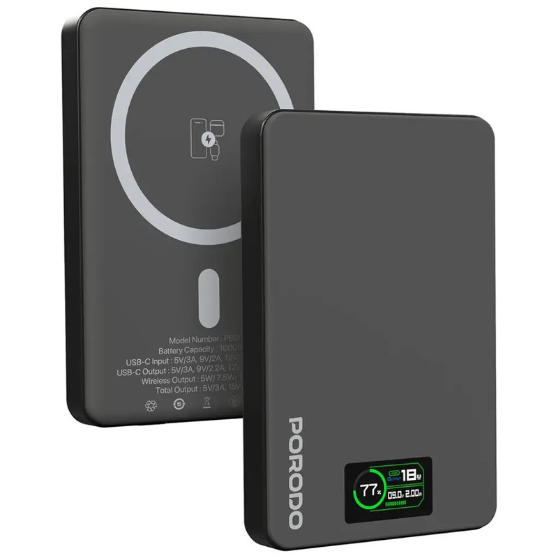 پاوربانک پرودو مدل PBFCH085 ظرفیت 10000 میلی آمپر ساعت