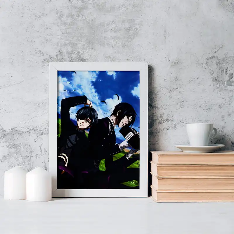 تابلو خندالو مدل سباستین و شیل انیمه خادم سیاه کد 16331