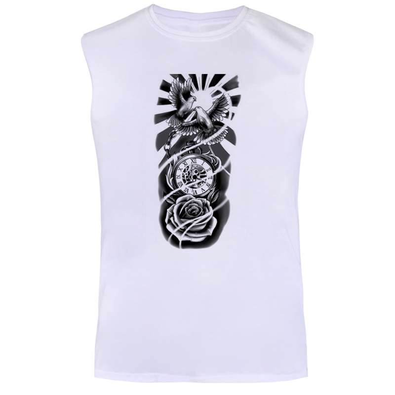 تاپ مردانه مدل انتزاعی کد BA13 رنگ سفید