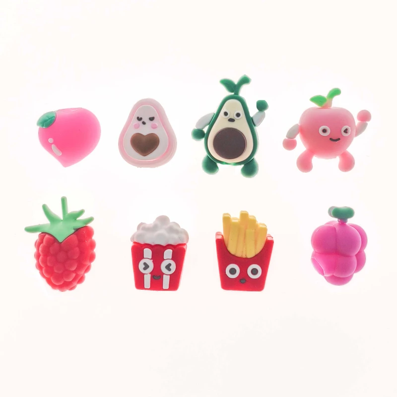 سرمدادی مدل سیلیکونی طرح میوه و فست فود بسته 8 عددی
