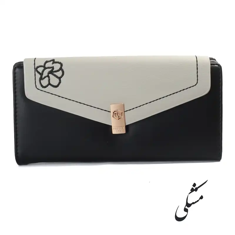 کیف پول زنانه پرتیزس طرح گلدوزی کد 2020023