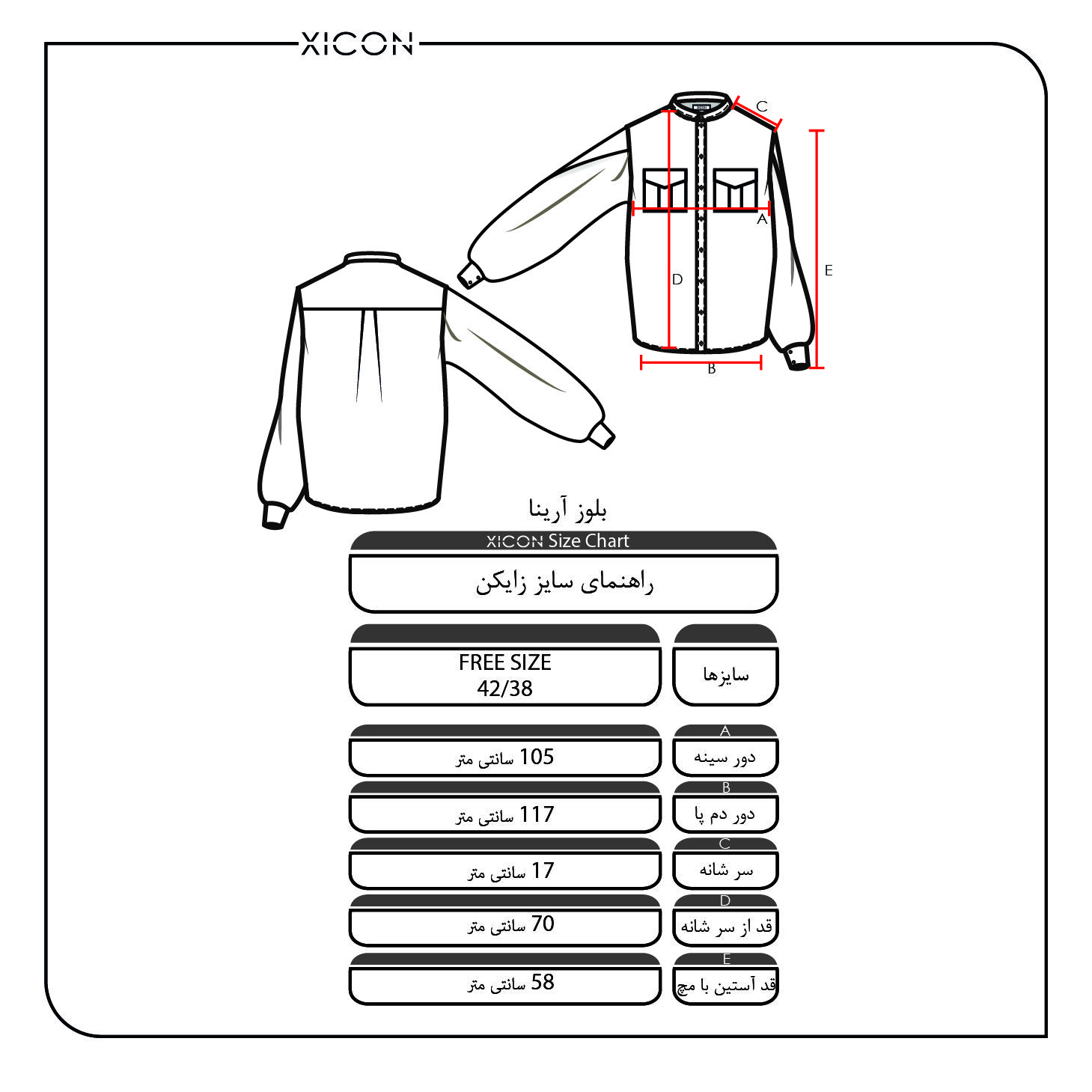 شومیز آستین بلند زنانه زایکن مدل BLS.SS.2201.FC -  - 4