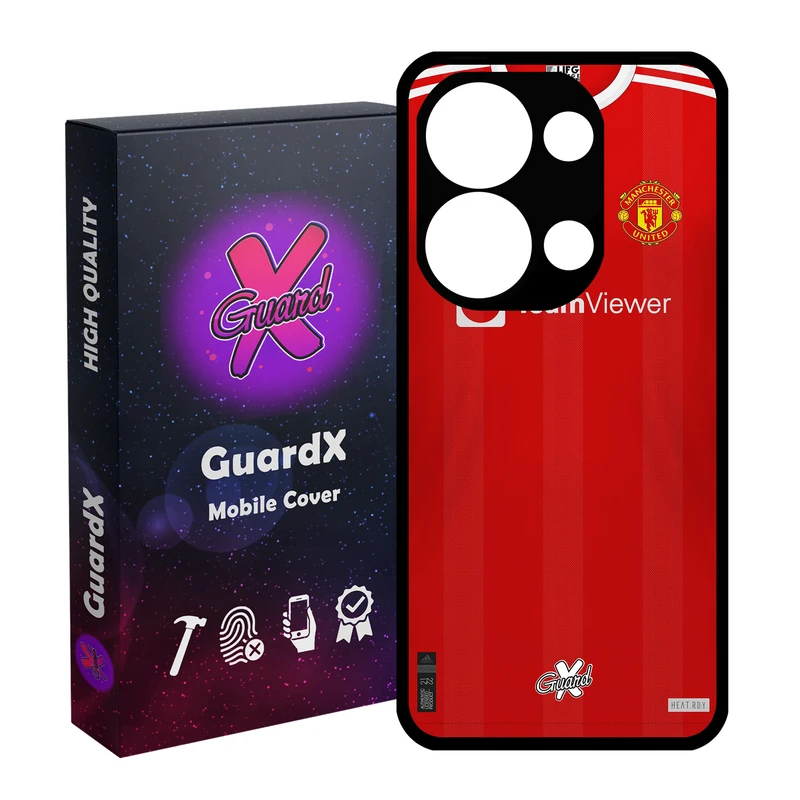 کاور گارد ایکس طرح منچستر یونایتد مدل قاب Glass10376 مناسب برای گوشی موبایل شیائومی Redmi Note 13 4G