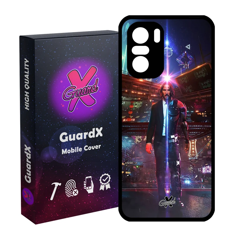کاور گارد ایکس طرح John Wick مدل Glass10077 مناسب برای گوشی موبایل شیائومی Poco F3/MI 11X/MI 11X Pro/Redmi K40/K40 Pro