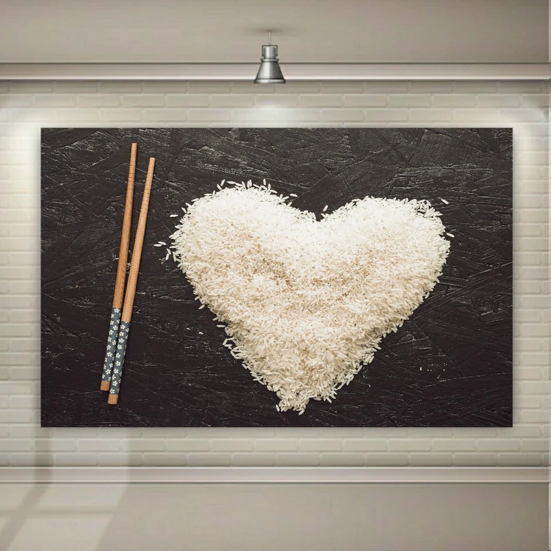 پوستر دیواری طرح غلات مدل برنج قلبی کد SDB2610