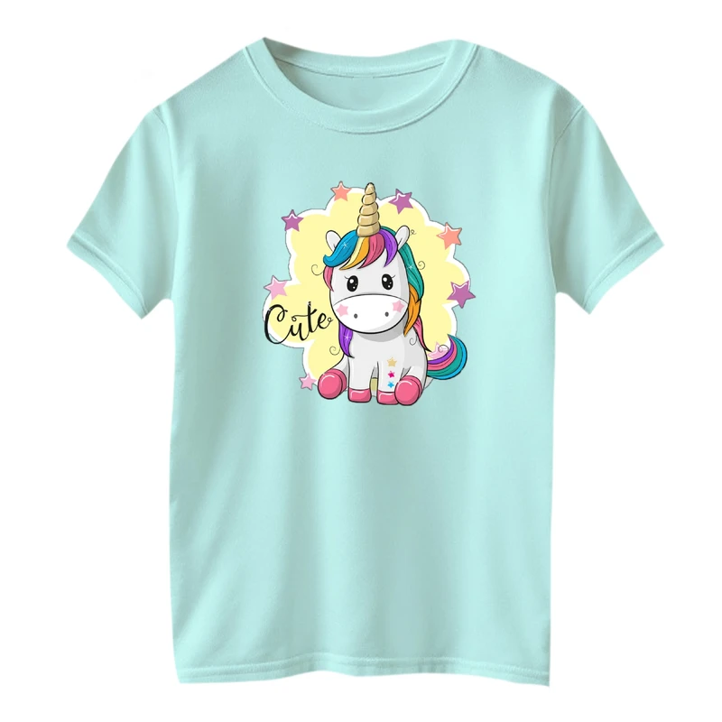 تی شرت آستین کوتاه بچگانه مدل یونیکورن کد ۳۹