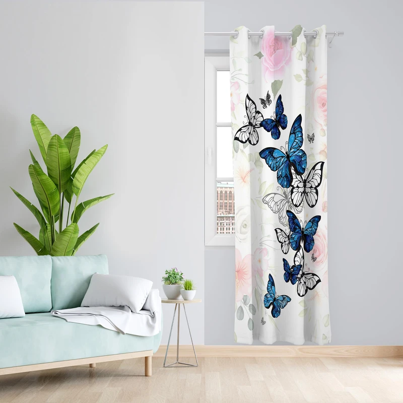 پرده مدل پروانه مخمل پانچی کد 1063 سایز 140x200 سانتی متر