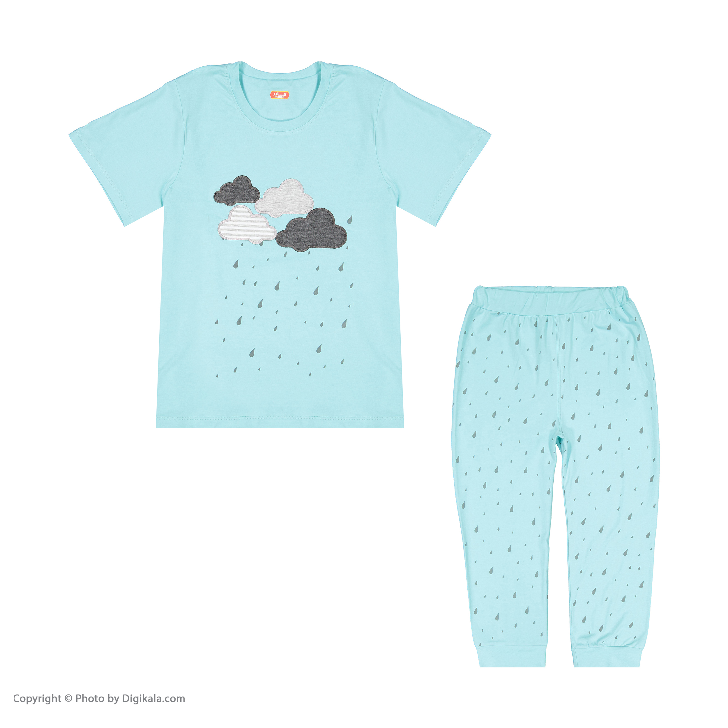 ست تی شرت آستین کوتاه و شلوار دخترانه مادر مدل 428-54