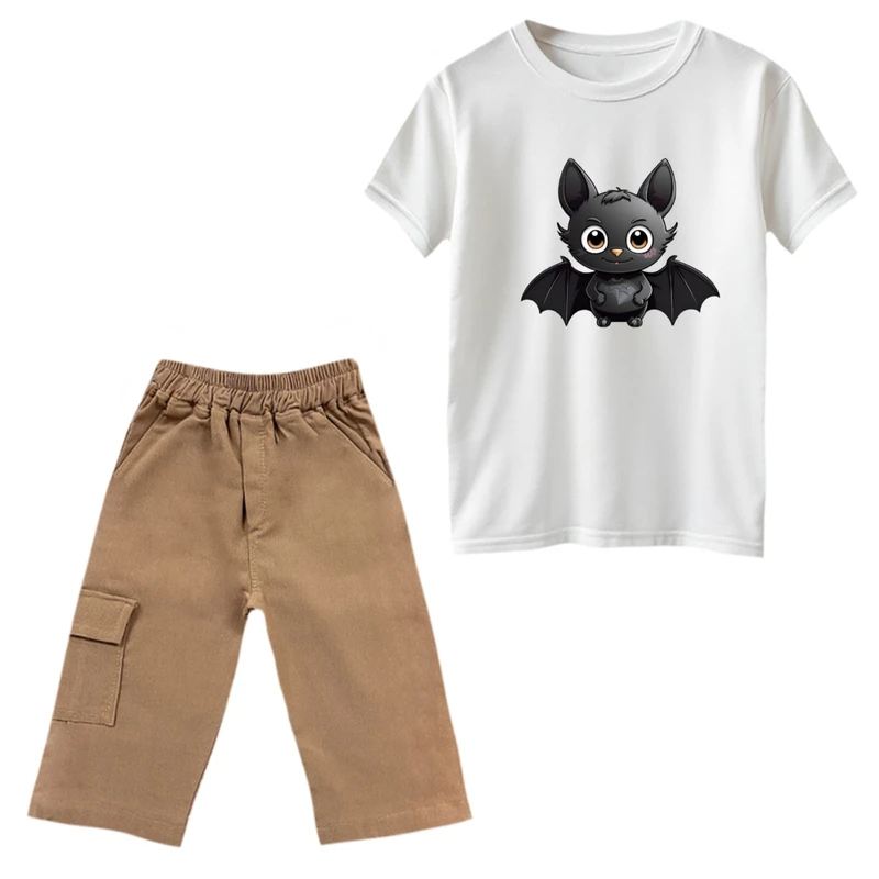 ست تی‌شرت و شلوارک پسرانه مدل خفاش کوچولو