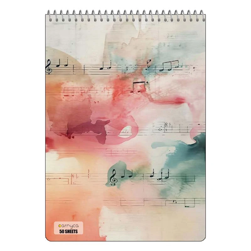 دفتر نقاشی 50 برگ سیمی کارنیکا طرح موسیقی Music کد 49093