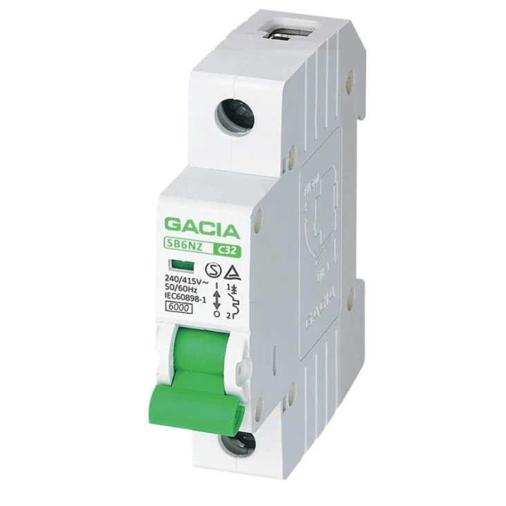 فیوز مینیاتوری تک فاز 32 آمپر گاسیا مدل C32 بسته 12 عددی