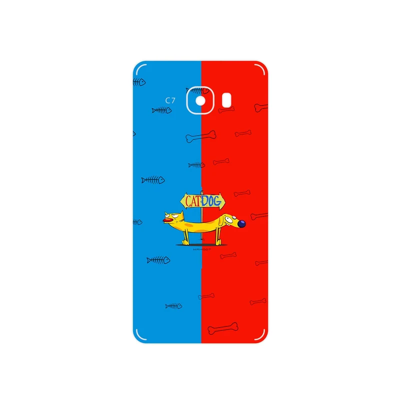 برچسب پوششی ماهوت مدل CatDog مناسب برای گوشی موبایل سامسونگ Galaxy C7