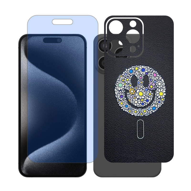 محافظ صفحه نمایش مات آنتی بلو گلس مدل Together مناسب برای گوشی موبایل اپل iPhone 15 Pro Max به همراه برچسب پوششی پشت گوشی