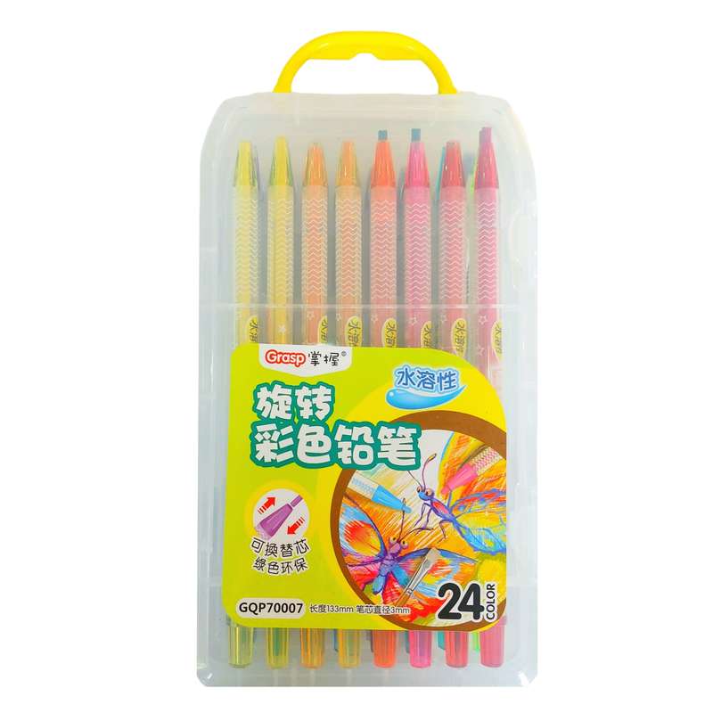 پاستل مدادی 24 رنگ گراسپی مدل Yzeblle Collections طرح پیچی