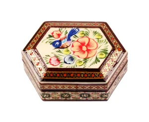 جا سکه ای خاتم کاری مدل شش ضلعی کد 05