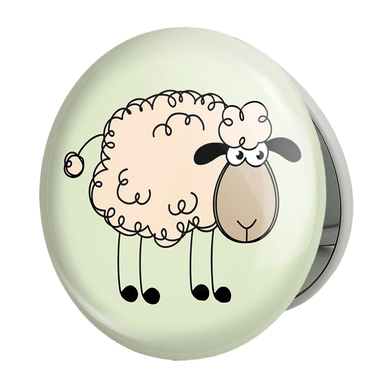 آینه جیبی خندالو طرح گوسفند بامزه مدل تاشو کد 29363