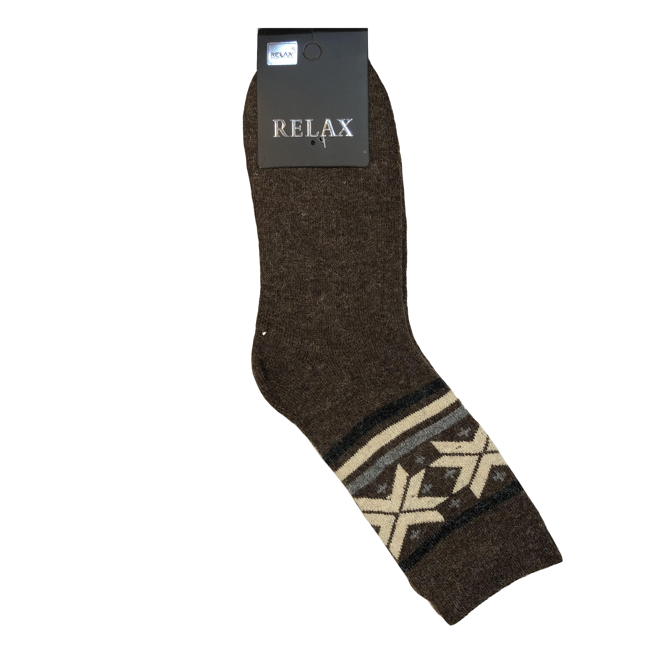 جوراب ساق بلند مردانه ریلکس مدل B1013 رنگ قهوه‌ای